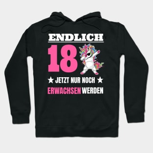 Endlich 18 Geburtstag Shirt Frauen Dabbing Einhorn Hoodie